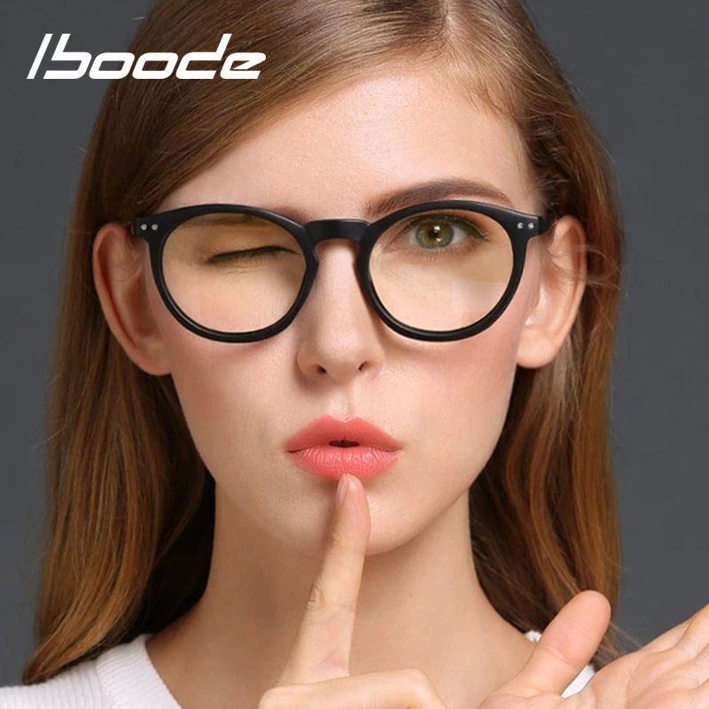 Iboode 2019 Ретро стиль женские очки для близорукости оправа мужчин очков круглые