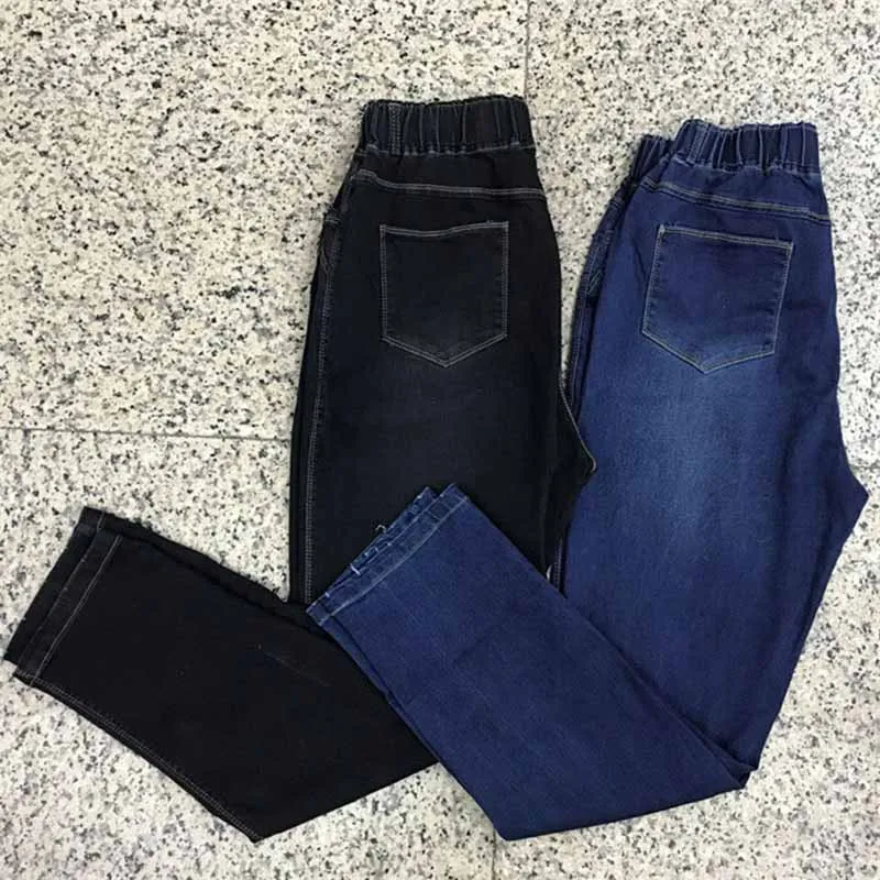 Plus size XXL-9XL High waist Denim pants women elasticity jeans Casual Pencil pants trousers female 150kg can be worn G523