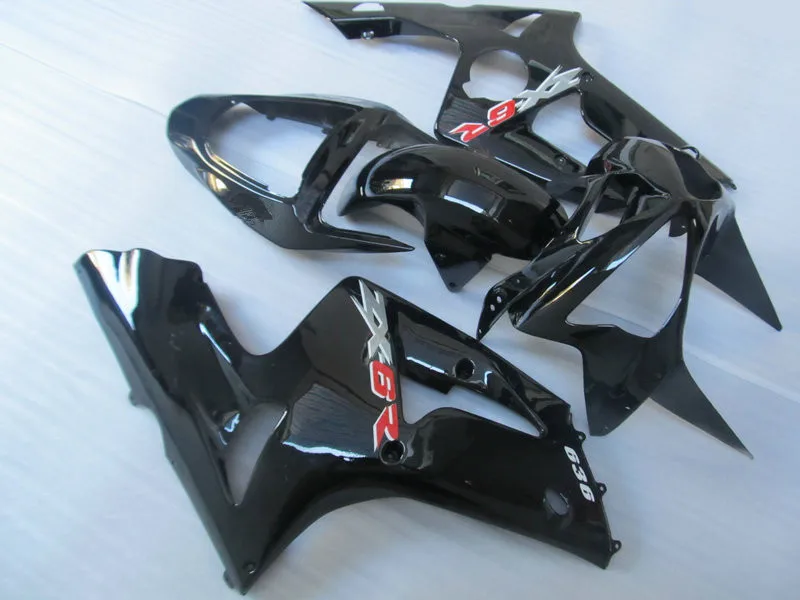 Мотоциклетный вставной обтекатель комплект для KAWASAKI Ninja ZX6R 636 03 04 ZX 6R 2003 2004 ABS Пластик глянцевый черный Обтекатели+ подарки KG11
