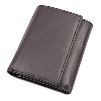 

New Mens Wallet First Layer Cowhide Texture Unisex 2 Fold Wallet RFID Purse