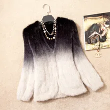 Роскошная осенне-зимняя женская куртка из натурального меха норки, женская короткая верхняя одежда VK1375