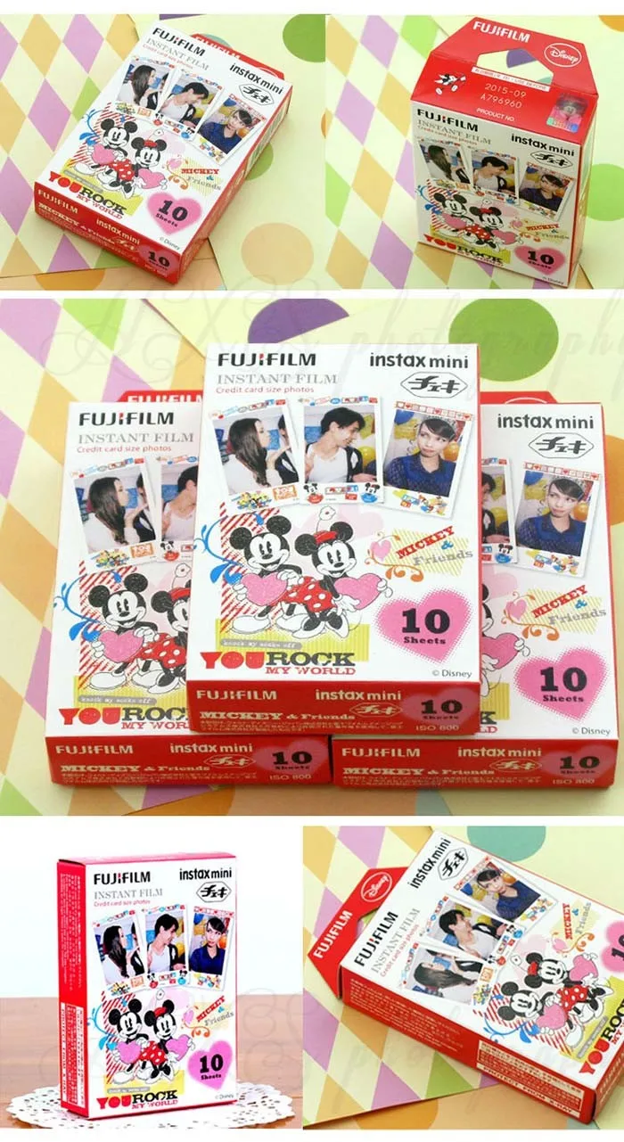 Fujifilm Fuji Instax Mini 8 пленка Микки пленки, фото бумаги 10 листов для 8 50 s 7 s 90 25 SP-1 мини мгновенной камеры