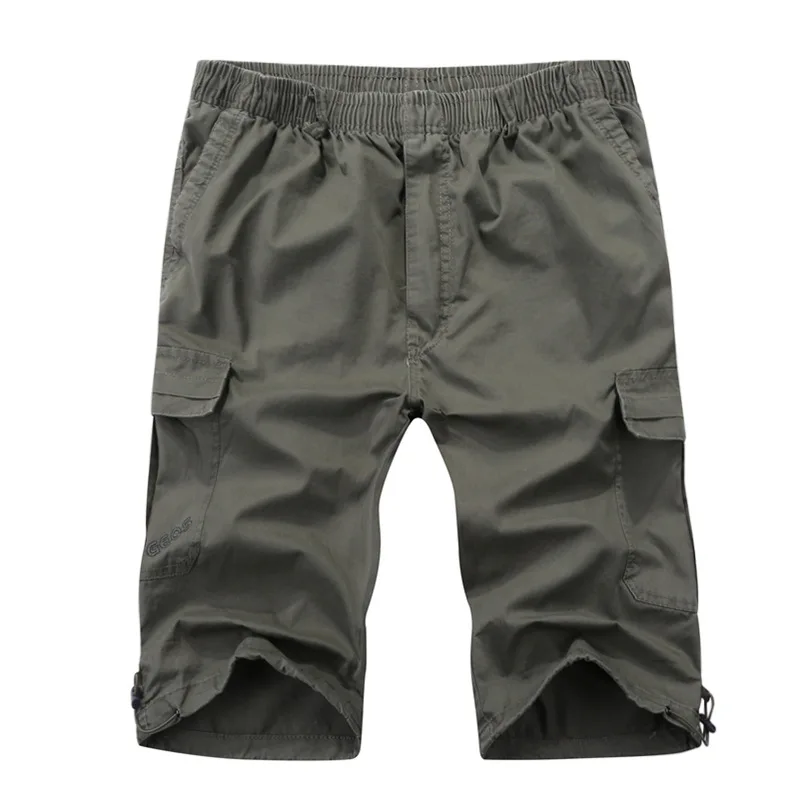 Высокое качество свободные шорты-карго Для мужчин плюс Размеры натуральный хлопок Korte Broek Mannen