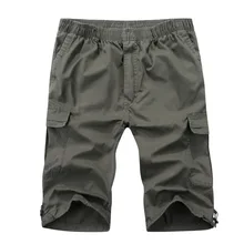 Высокое качество свободные шорты-карго Для мужчин плюс Размеры натуральный хлопок Korte Broek Mannen