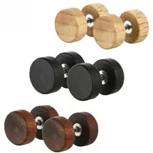 Модные готические панковские деревянные серьги-гвоздики, двухсторонние круглые серьги со штангой для женщин и мужчин