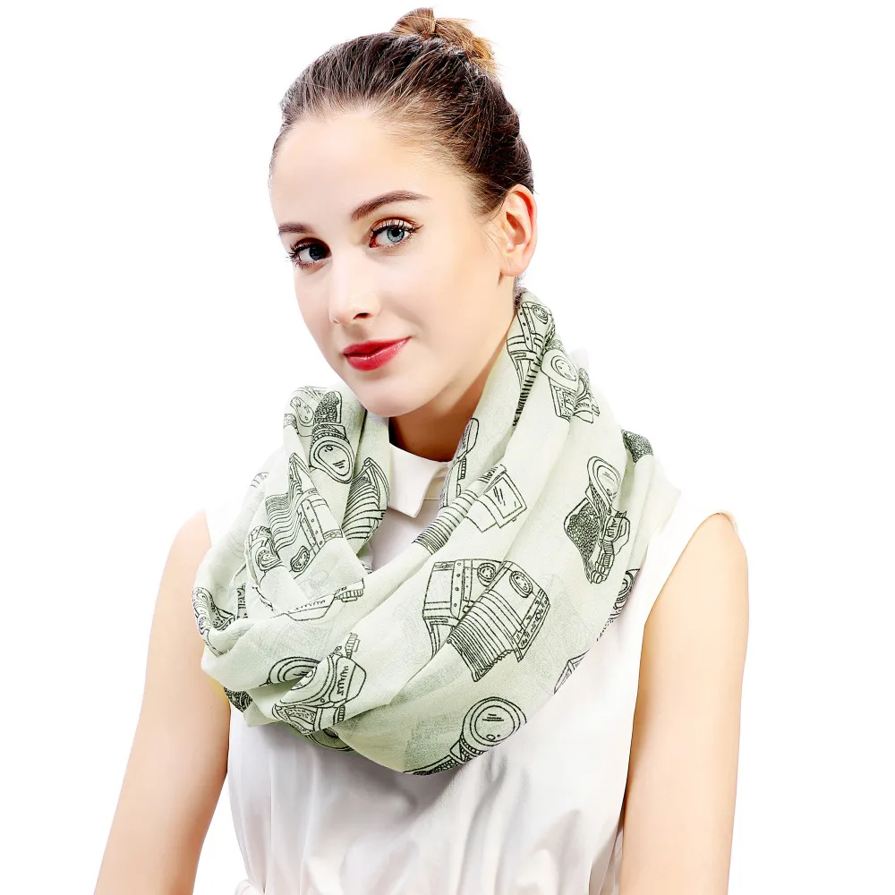 Старинная камера фотография длинный шарф с рисунком капот Круг Аксессуары подарок для дам