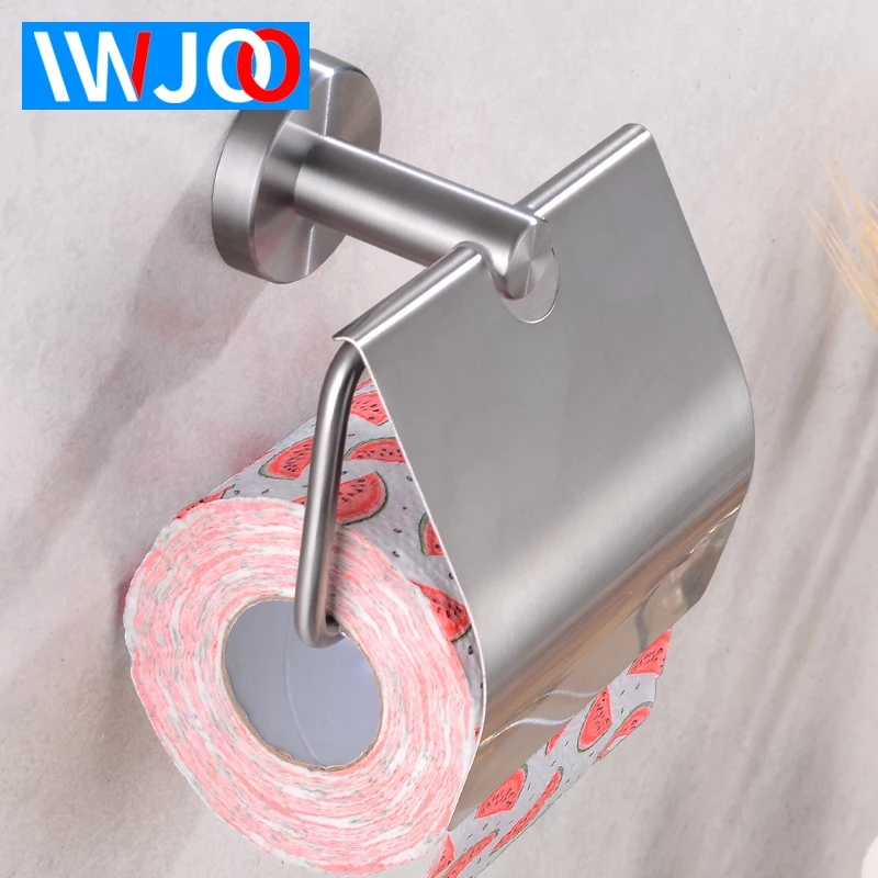 

Stainless Steel Toilet Paper Holder Creative Cover Paper Towel Holder Rack Wall Mounted Bathroom Toilet Tissue Roll Paper Holder