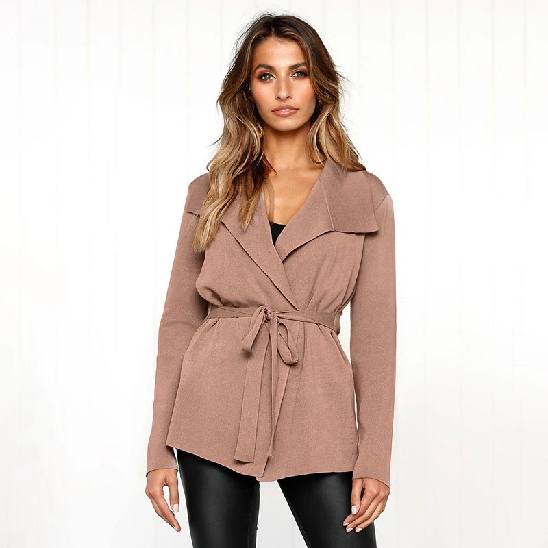 Nice Fashion Autumn Spring Women Sweater Cardigans Casual Warm Female Bandage Knitted Coat Cardigan With Sashes 6Q2161 |