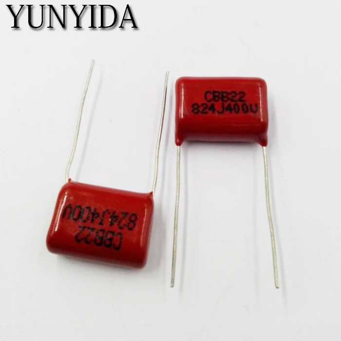 

Free Shipping 10pcs, CBB 824J 400V 0.82UF 824NF P15mm Metallized Film Capacitor 400V824J 824 400V