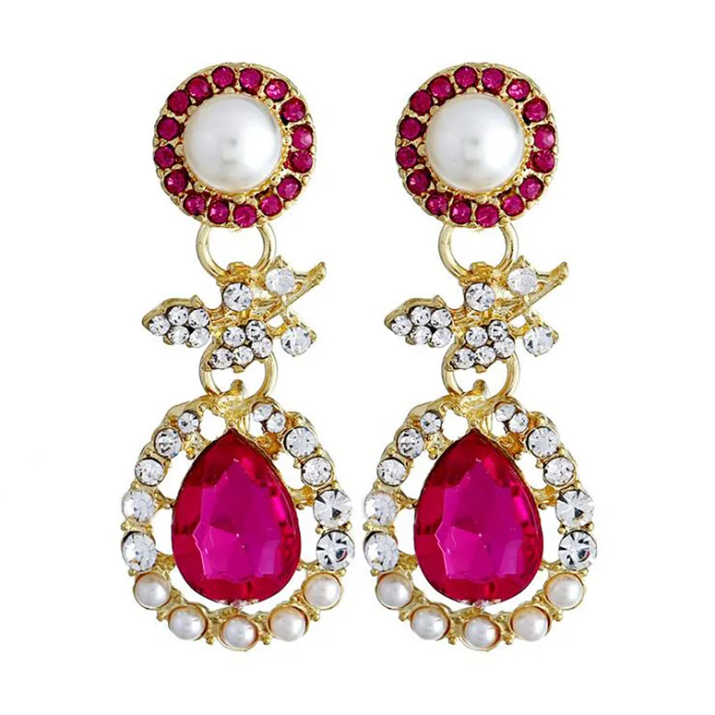 

Fashion Crystal Dangle Earrings For Women Big Rhinestone Long Jewelry Party Supplies Bohemia Design