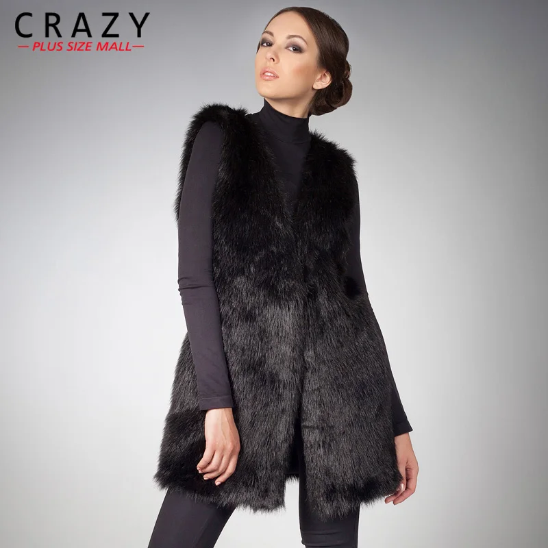 

New 2019 Women S-6XL Winter Black White Fake Mink Fur Vest For Ladies Luxury Plus Size Faux Fur Coats Fashion 4XL 5XL 6XL
