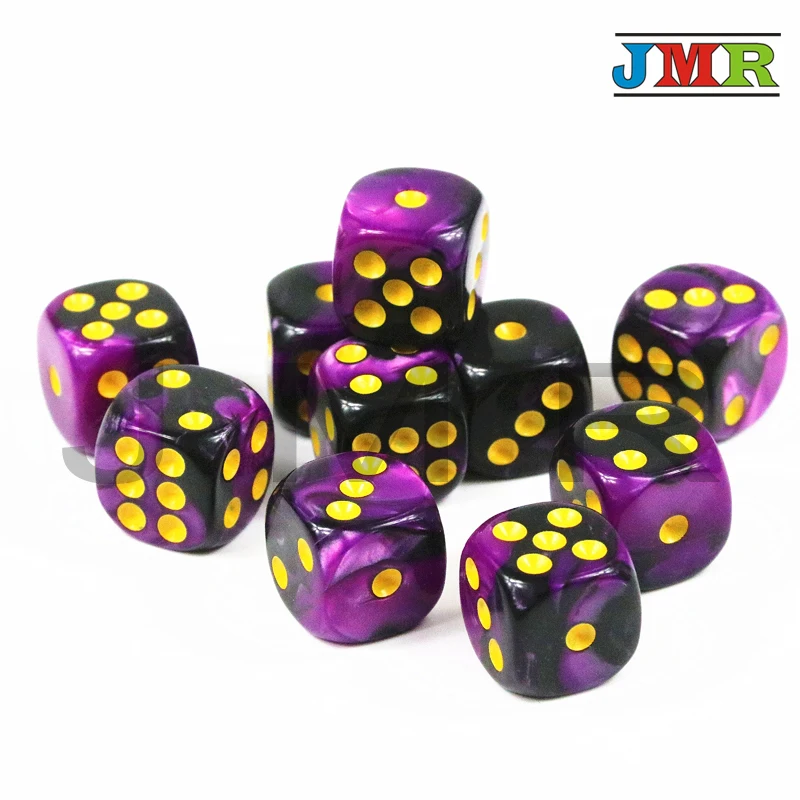 12mm D6 Gambling Dice Playing with Gold Standard Dot for Board Game