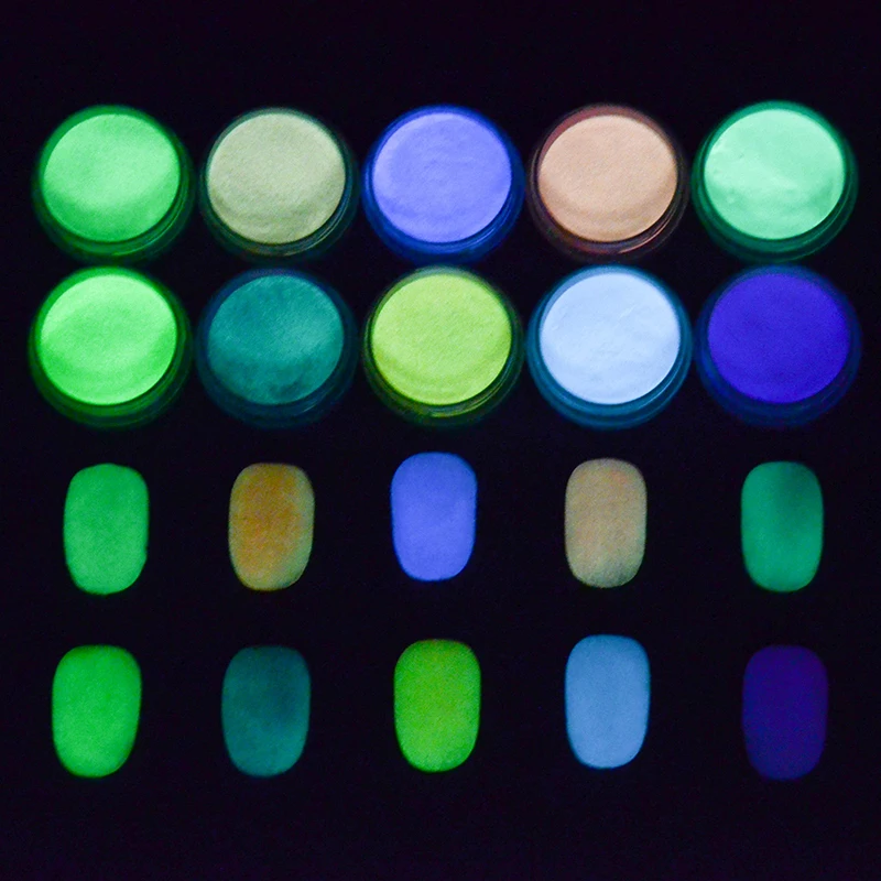 

Neon Color Phosphorescent Fluorescent Powder Glow In Dark Nail Art Dust Manicure Decoration