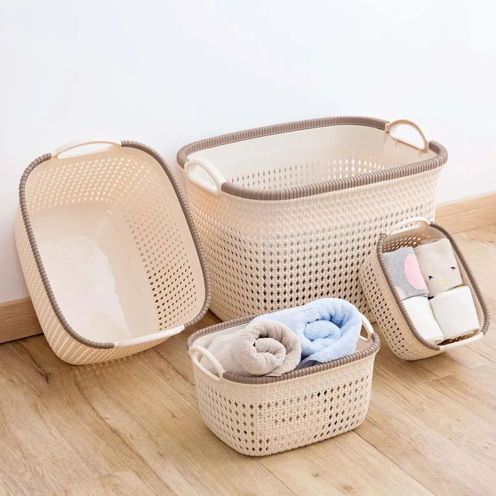 

OTHERHOUSE Clothes Storage Basket Toy Cosmetic Sundries Storage Box Rattan Basket Underwear Snacks Container Clothing Organizer