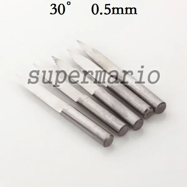 

5 x 4mm Carbide Extra-Long Engraving Bit vs Blade CNC Router Tool 30Deg 0.5mm (J4.3005Lx5)