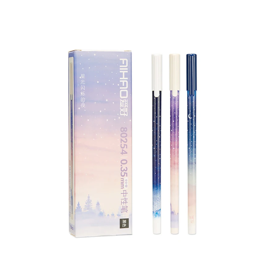 

3pcs/lot Creative Starry sky Black ink Pen Gifts for Kids Gel Pen Stars Signature Pens Office School Supplies