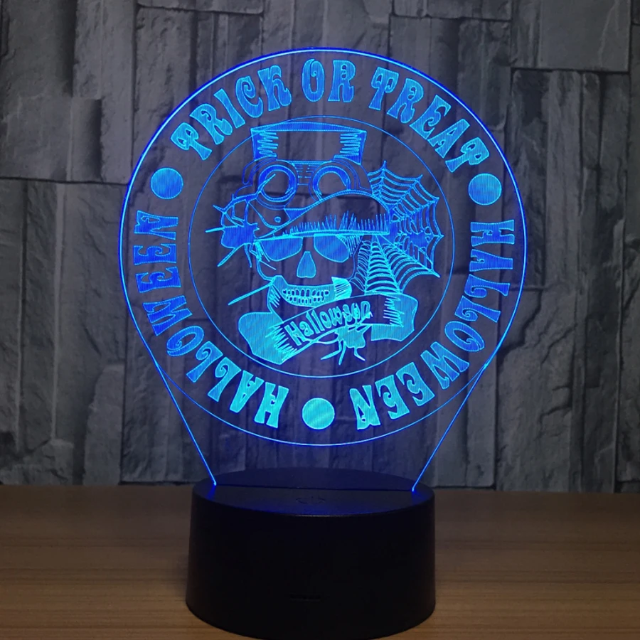 

Lamp 3D Night Light Kids Toy LED 3D Touch Table Lamp 7 Colors Flashing LED Light Christmas Hallowe Decorations for Home