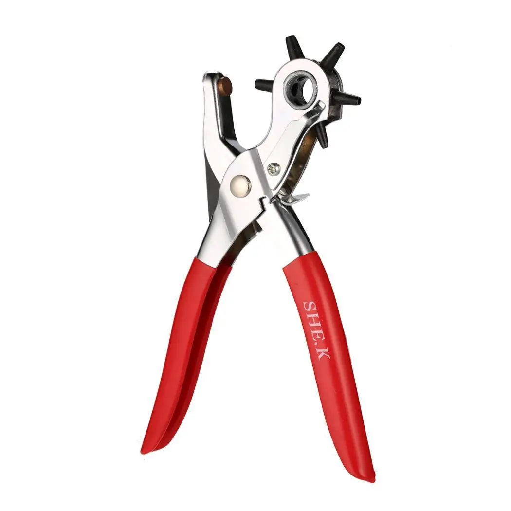 

1Pcs Belt Hole Plier Eyelet Punching Leather Lightweight Punch Watch Pliers Punching Pliers Leather Punch Plier Red Silver