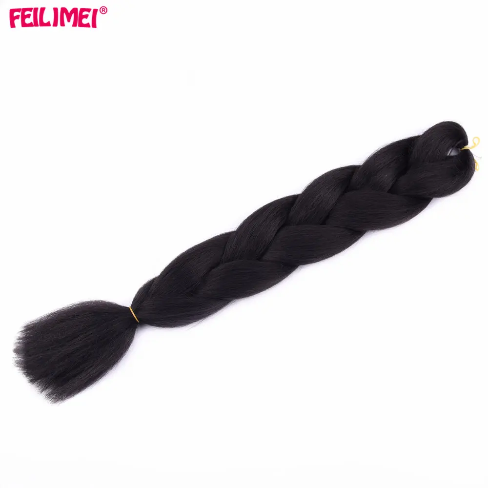 Feilimei три/два тона синтетические Омбре Джамбо плетение волос для наращивания 2"(60 см) 100 г/шт. термостойкие цветные крючком косы - Цвет: T1B/613