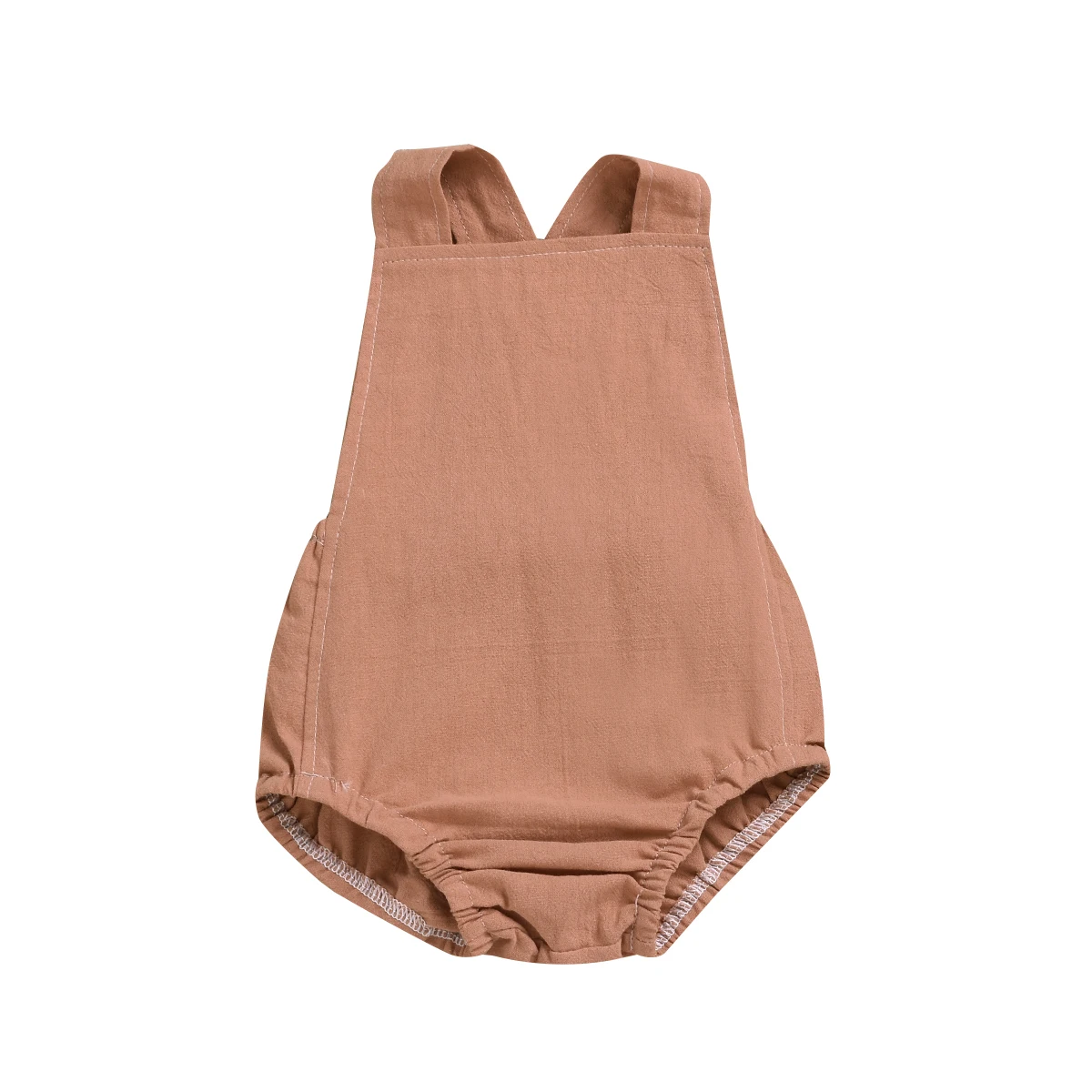 الوليد طفل صبي فتاة رومبير الرضع طفل الصيف القطن الكتان أكمام عارية الذراعين كشكش بذلة Sunsuit ملابس