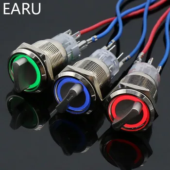 

19mm Self-return Momentary Self-locking FixationWaterproof DPDT Illuminated Metal Selector Rotary Switch 2/3 Position with LED