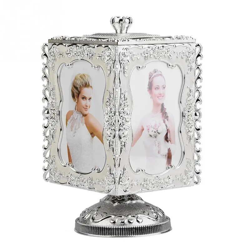 

Rotating Lovely Music Box and 3R Photo Display Picture Frame Jewelry Storage Music Box Gift Decoration 2018