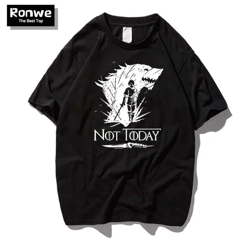 

Arya Stark Shirt Game of Thrones Arya Stark Not Today Tshirt Top Tees 2019 Summer Dracarys T-shirt Drop Shipping Supplier