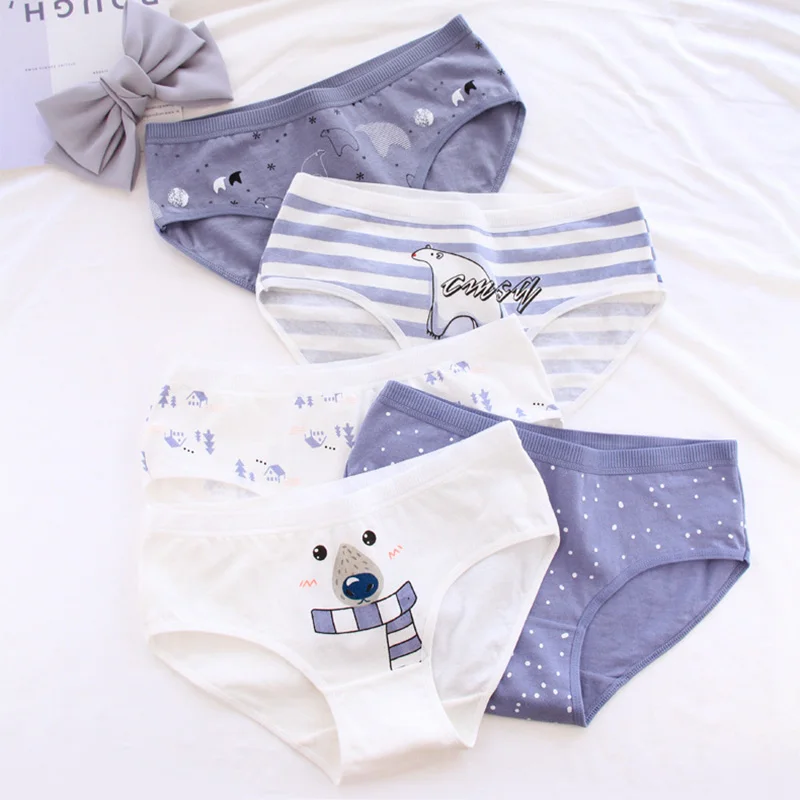 

New Panties For Women Cotton Polar Bear Print Underwear Ladies Sexy Lingerie Girl Briefs Female Underpants Cartoon Panty FZA0078