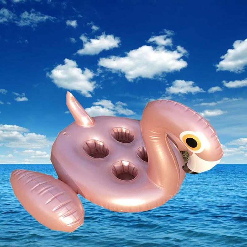 Лето 4 отверстия надувные розовые и розовые золотые Фламинго подстаканник пляжные вечерние украшения бассейн поплавок подставки водные игрушки