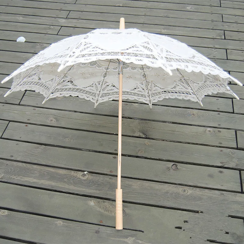 Белое, цвета слоновой кости кружево зонтик вышивка невесты зонтик бэттенбург реквизит для свадебных фотографий подарки аксессуары свадебные красивые зонтики
