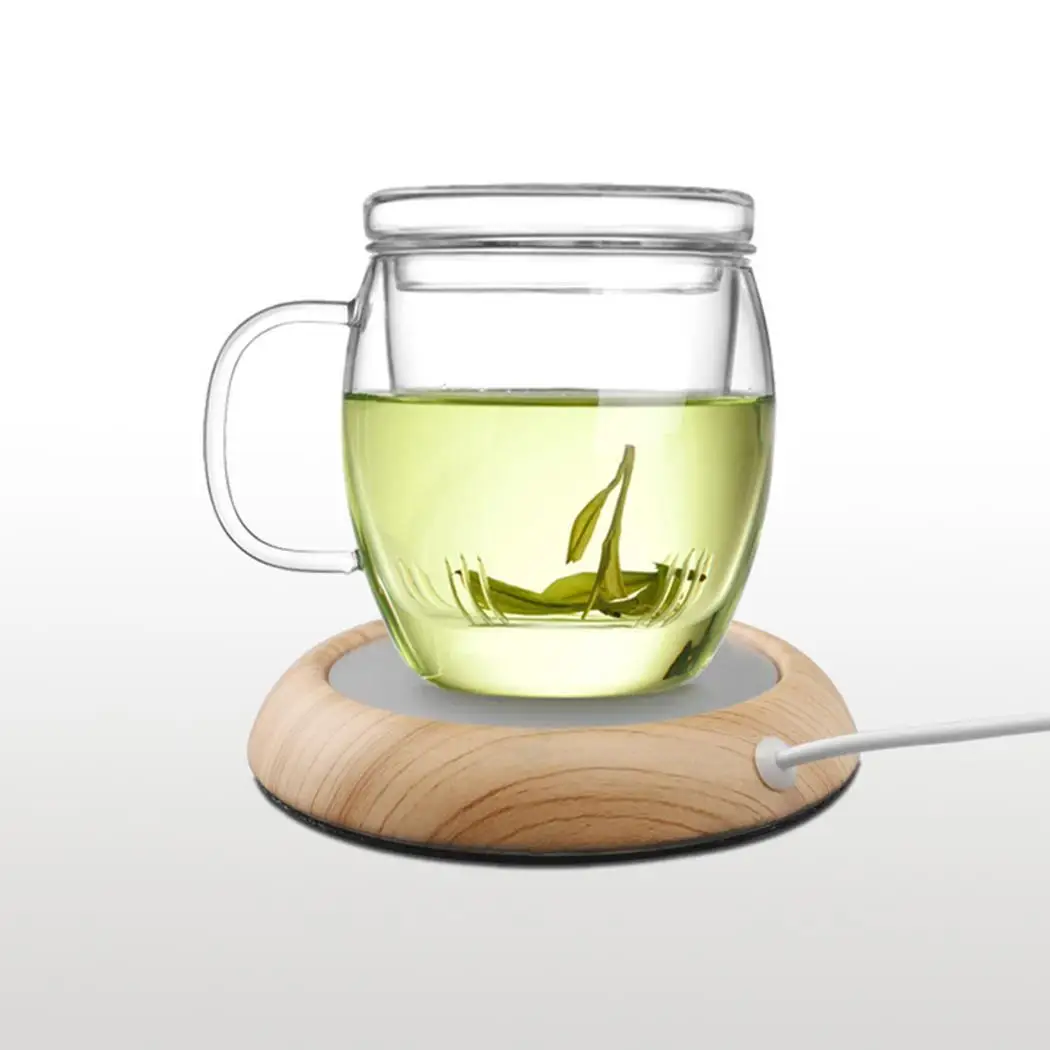 

Creative USB Wood Insulation Grain Cup Heat Beverage Mug Mat Warmer Office Tea Milk Coffee Felt Heater Pad Coaster Cup Warmer