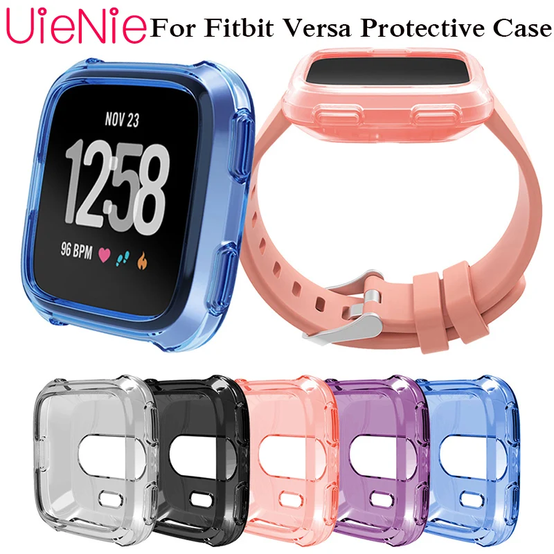 

All inclusive protection cover Tpu color transparent case for Fitbit Versa Smart Watch dial Accessories Frame Cases Protective