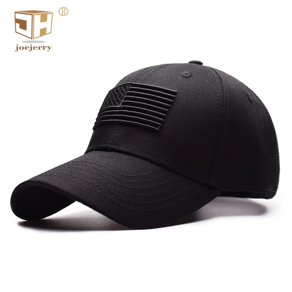 

JOEJERRY Embroidered Baseball Caps USA For Men Female American Flag Caps High Quality Black Hat