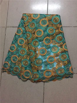 

Water soluble africa lace fabric in 2019 latest mesh nigerian laces fabrics Green gold wedding evening dresses lace fabric black