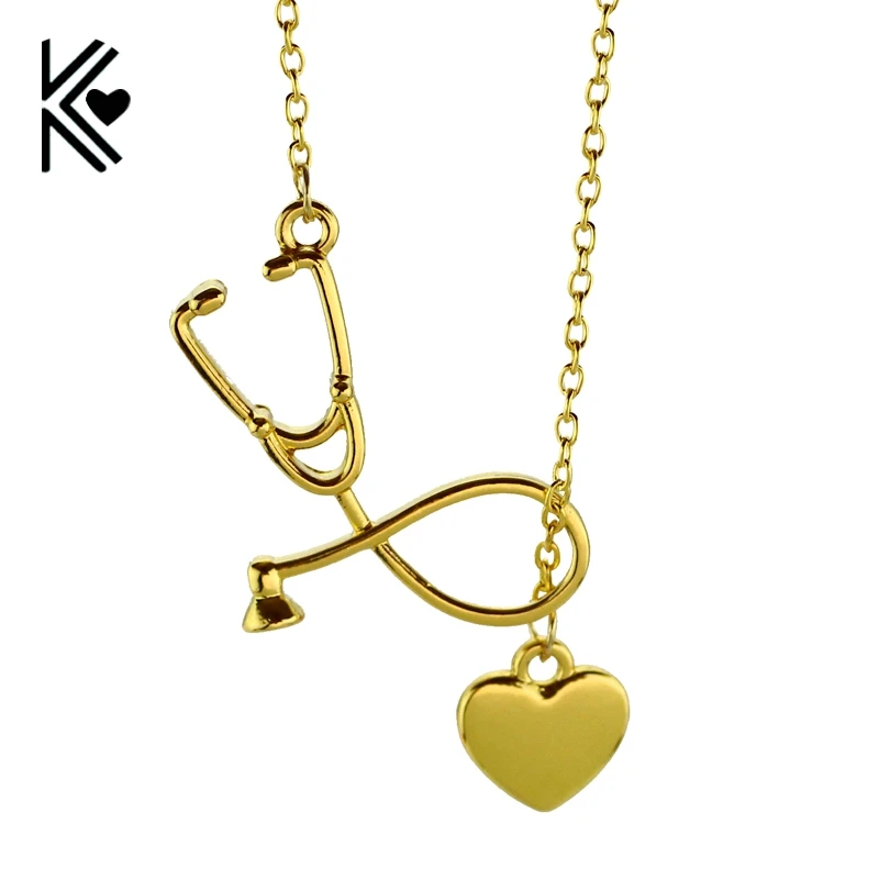 

4 Colors Stethoscope Lariat Necklace Heart and Stethoscope Pendant for Doctor Medical Student Gift the Doctor Nurse Jewelry