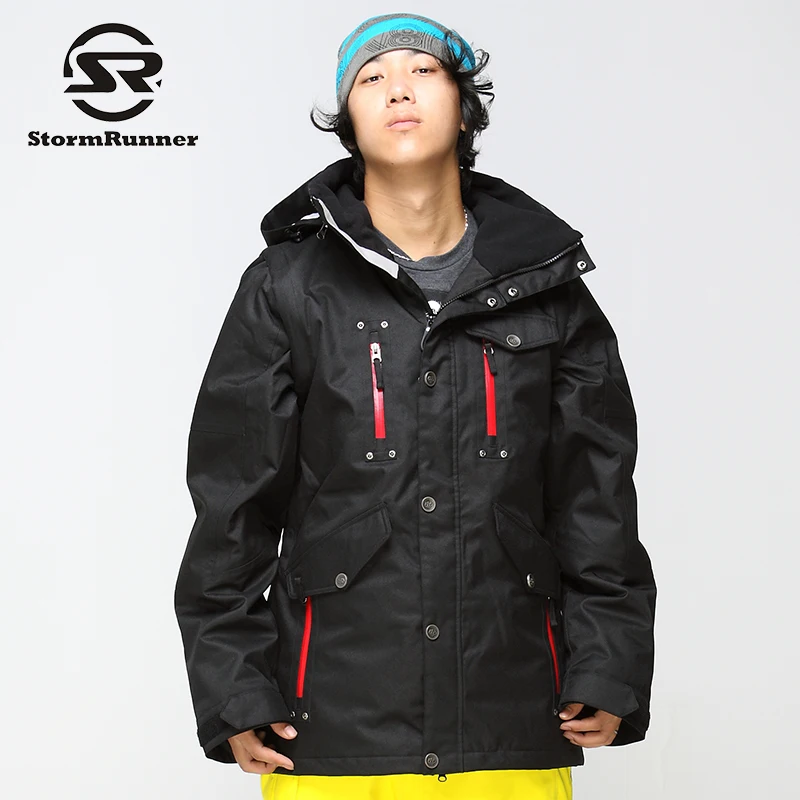 StormRunner Black cool Men's Snow Ski Jacket outdoor sport jacketin