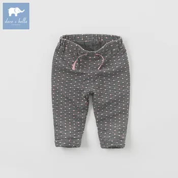 

DB5598 dave bella autumn infant baby girls full length fashion pink print dots pants children toddler pants girls trousers