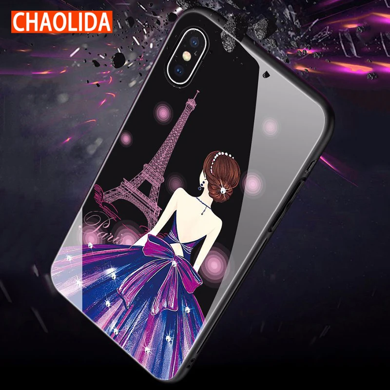 

CHAOLIDA Fancy Phone Accessories Mobile Tempered Glass Cover for Iphone X 5.8 Inch Beautiful Girl Cellphone Funda Capa