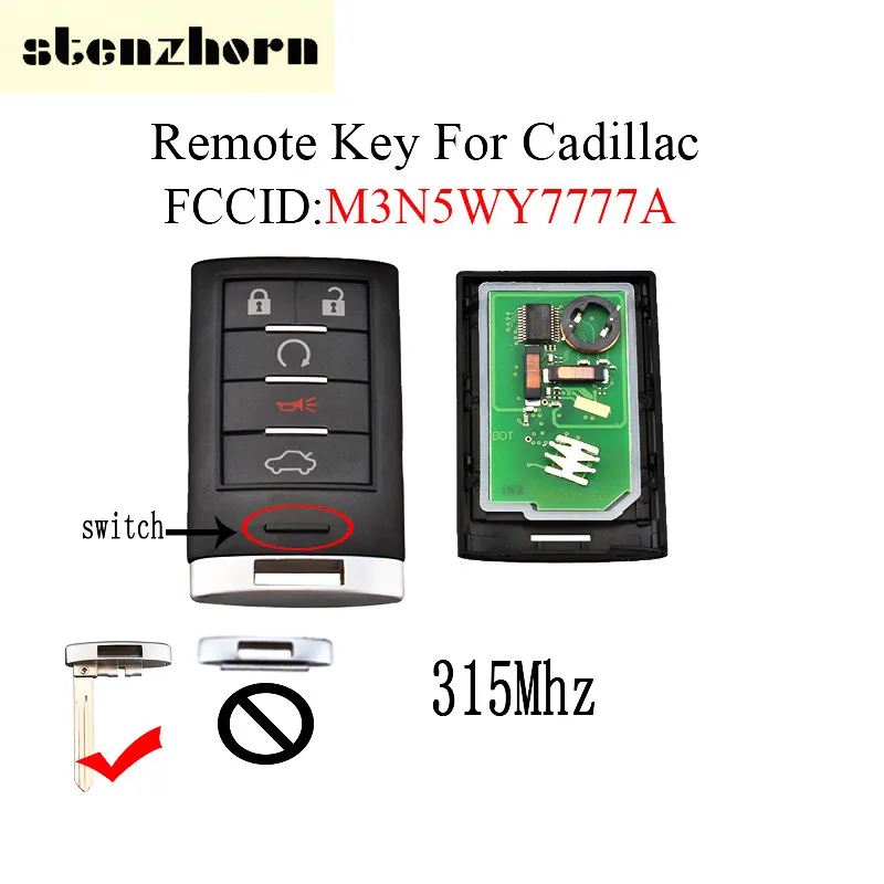 

Stenzhorn 2Pcs*5Buttons Remote Key 315Mhz For Cadillac M3N5WY7777A Original Entry Keys For Cadillac STS CTS 2008 2009 2010 2011
