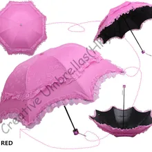 Двойные слои, UPF> 50+ арочные Корея зонтики, черное покрытие 2 раза, зонт, вышивка шелком, сумка зонтик, смесь УФ Защита