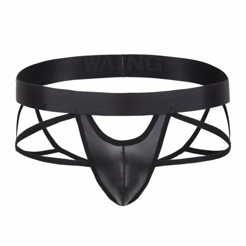 

Man's underwear gay men's underpants mesh jockstrap tanga hombre imitation leather mens thong sissy sexy men string homme