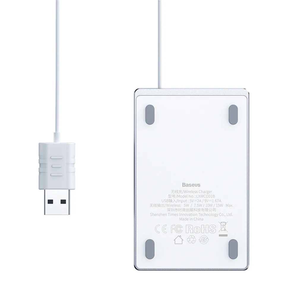 Беспроводное зарядное устройство ультратонкий поставляется с usb-кабелем 15 Вт Мини Беспроводная Быстрая зарядка для Iphone XS/XS Max/XR samsung Galaxy Note 10 5G