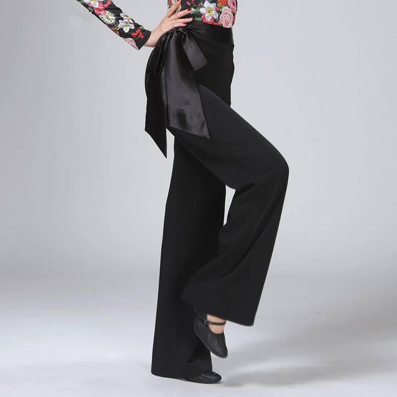 Костюмы для латинских танцев леггинсы для танцев широкие брюки высокая талия прямые брюки новый Моден танцевальный тренировочный костюм