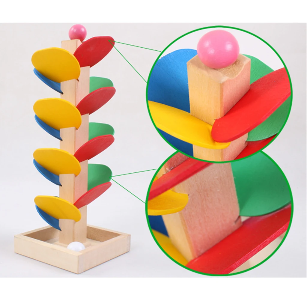 DIY Wooden Tree Track Building Kits - Marble Ball Run Game Construction Toys Puzzle Kids Race Track Game