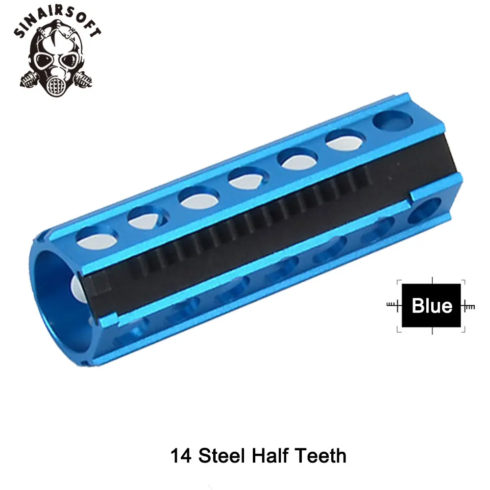 Горячая MA 14 полная сталь или половина зубов Алюминий синий Поршень Подходит AEG Коробка передач Ver. 2/3 для страйкбола Пейнтбол принадлежности для охоты