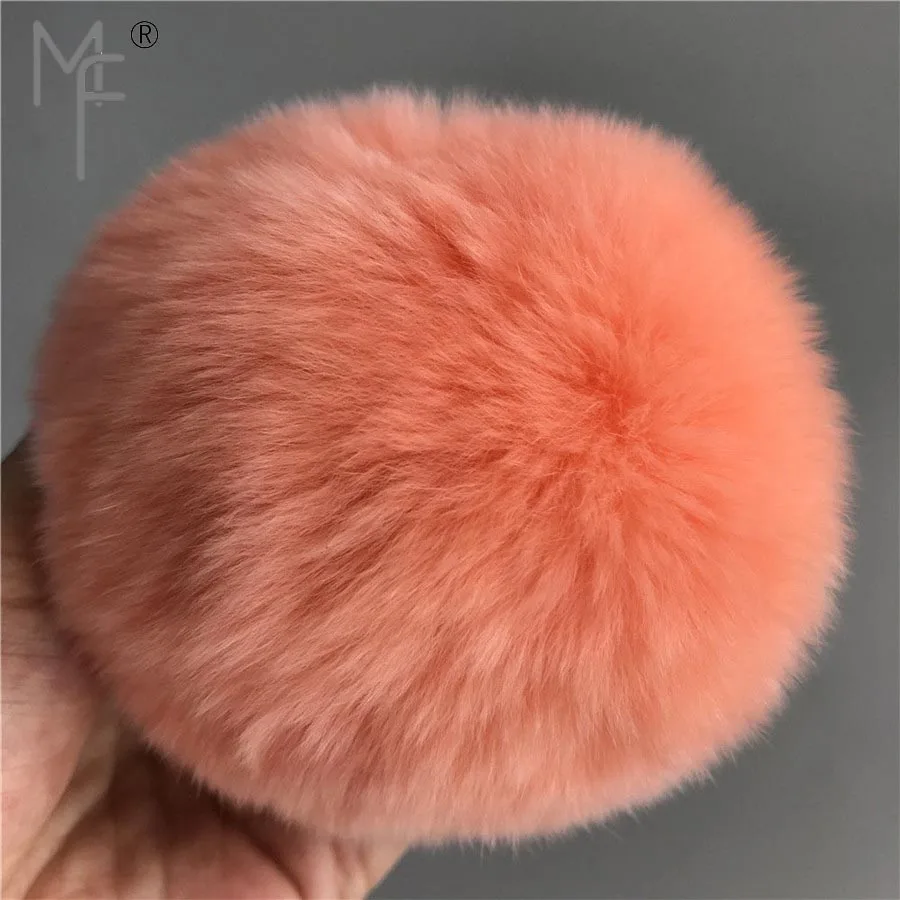 Rubber pink Магия Мех животных-9 см DIY 2 шт. реального кролика рекс Мех животных мяч pom мяч для шляпу/ручной сумка/car/брелок аксессуар - Цвет: Rubber pink
