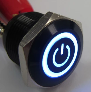 

ELEWIND 16mm illuminated power symbol push on switchs(PM161F-10ET/J/B/12V/A)