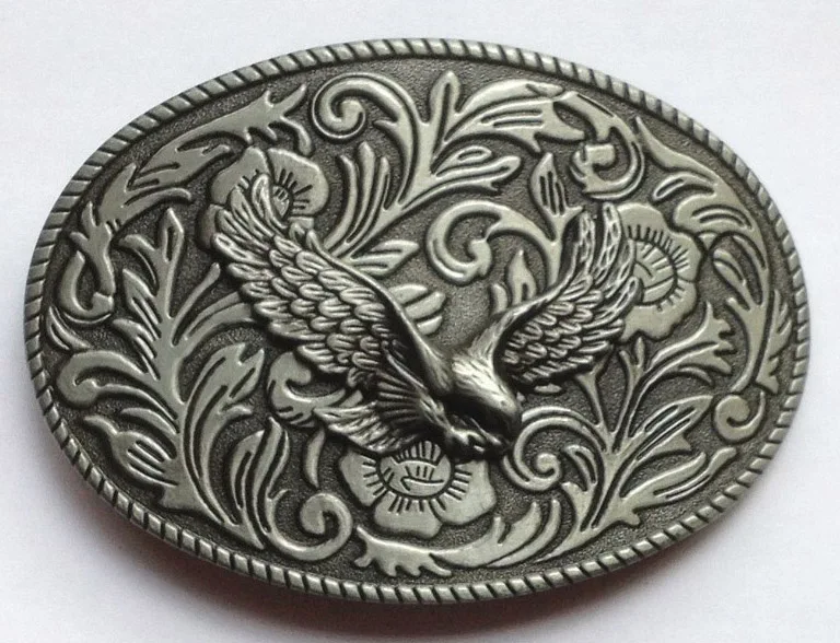 

Floral 3D Flower Eagle Western Belt Buckle