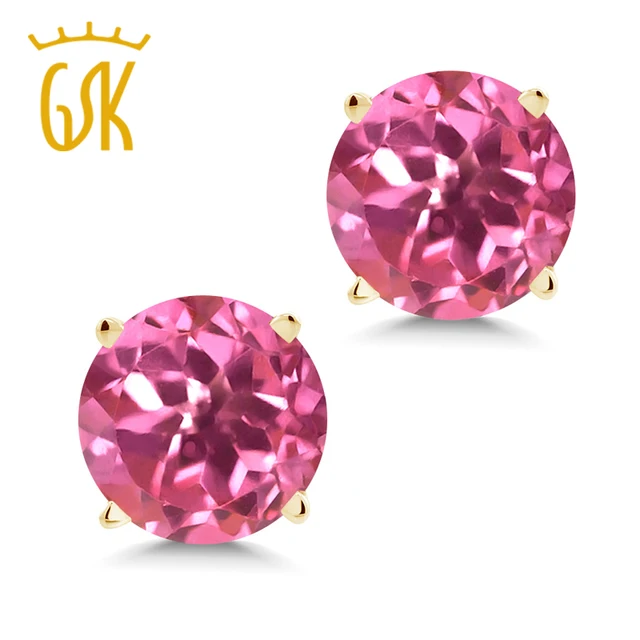 Y Women 2 00 Ct Round 6mm Pink Mystic Topaz 14k Yellow Gold Stud Y Women 2 00 Ct Round 6mm Pink Mystic Topaz 14k Yellow Gold Stud Earrings Gemstoneking Jewelry