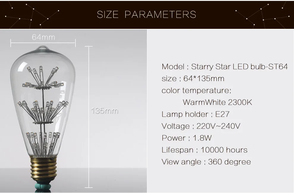 [Mingben] Винтаж классический E27 светодио дный звезды лампы ST64 G95 A60 AC220-240V ретро антикварная лампа для Кофе ресторан-бар украшения дома